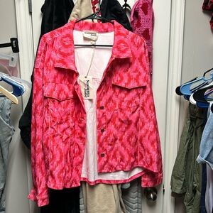 Pink bedazzled crop jacket